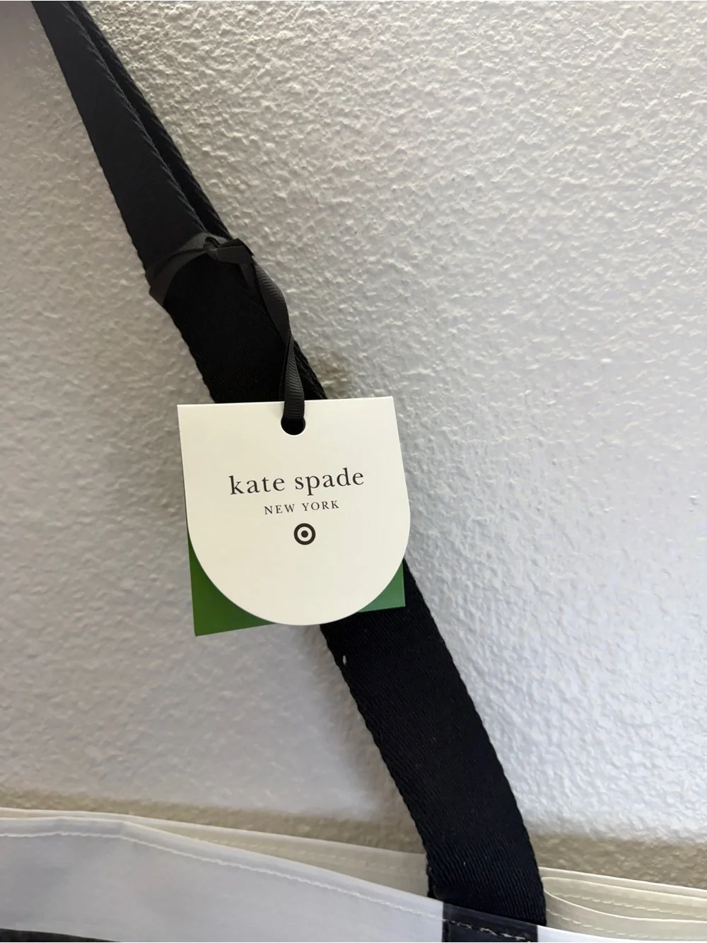 kate spade White and Black Clear Tote Bag with Black Pocket